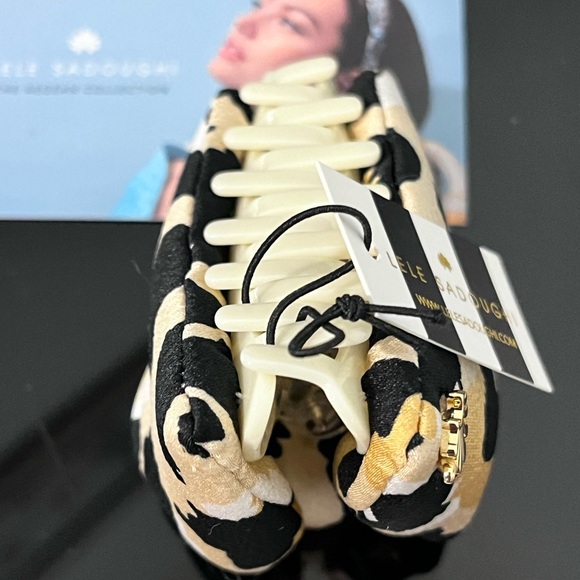 🍁ON SALE🍂LELE SADOUGHI NWT AUTHENTIC LEOPARD SIMONE KNOTTED SILK HAIR CLAW CLIP - Picture 5 of 14